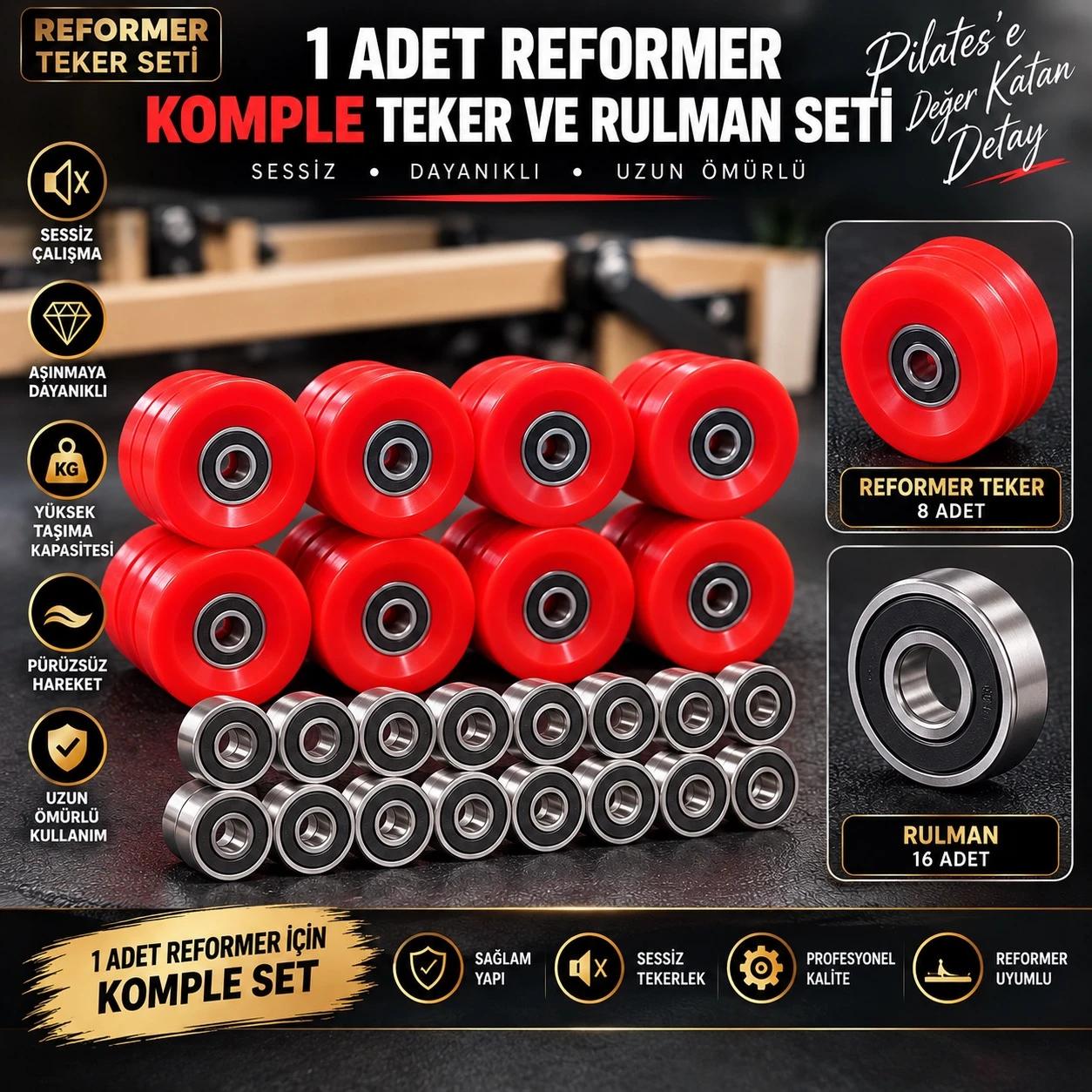 Reformer 1 Makine Komple Tekerlek + Rulman Seti