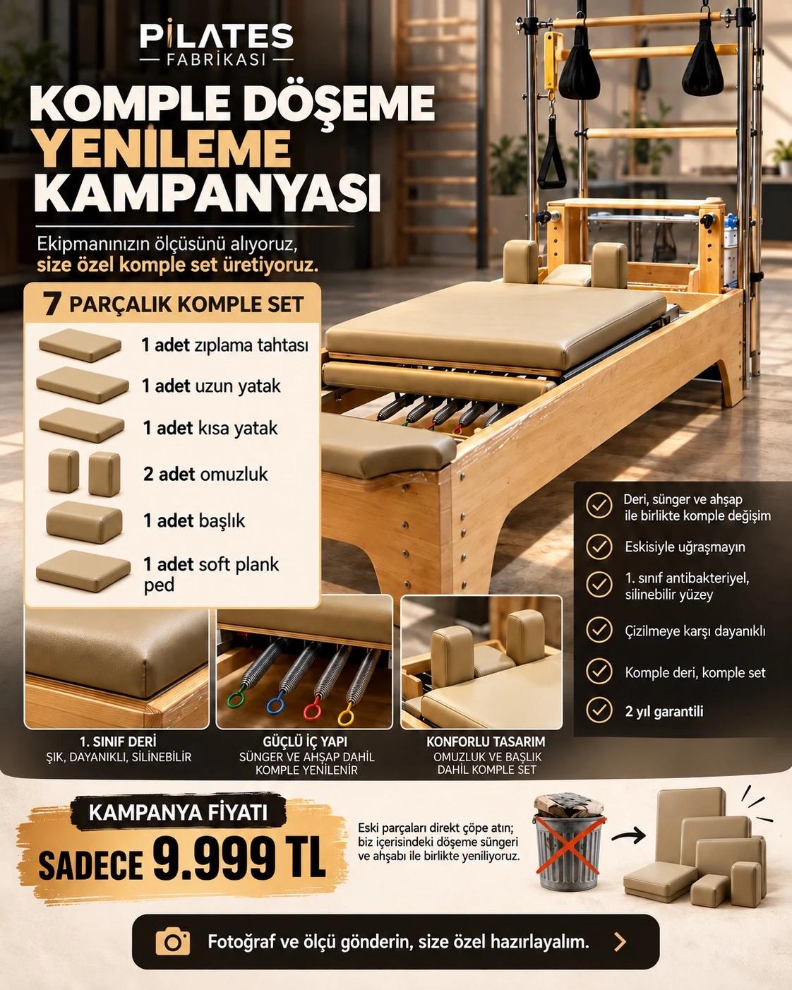 Reformer Komple Deri Sünger Ahşap Seti